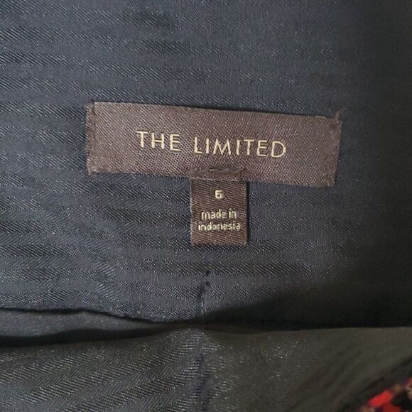 6 THE LIMITED RED TAN PURPLE BLUE WOVEN TEXTURED LINED CAREER SKIRT MEDIUM - Picture 4 of 11